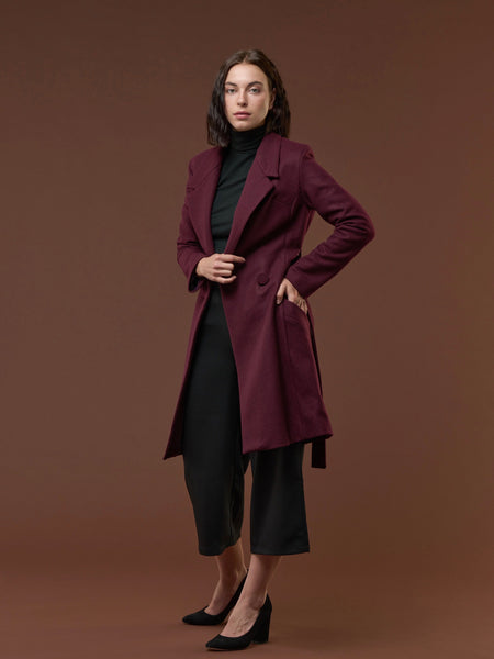 Essential Winter Coat in Bordeaux - Issue Clothing Co.